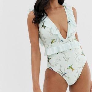 NWT Ted Baker London Ruffled Daisbee Swimsuit
